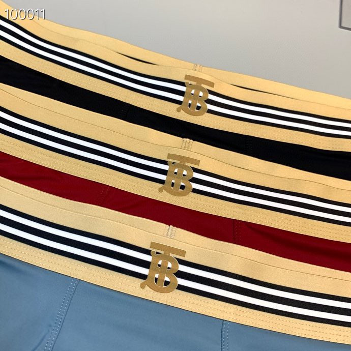 Burberry Blue Red Black Striped Waist Boxer Briefs, image 6