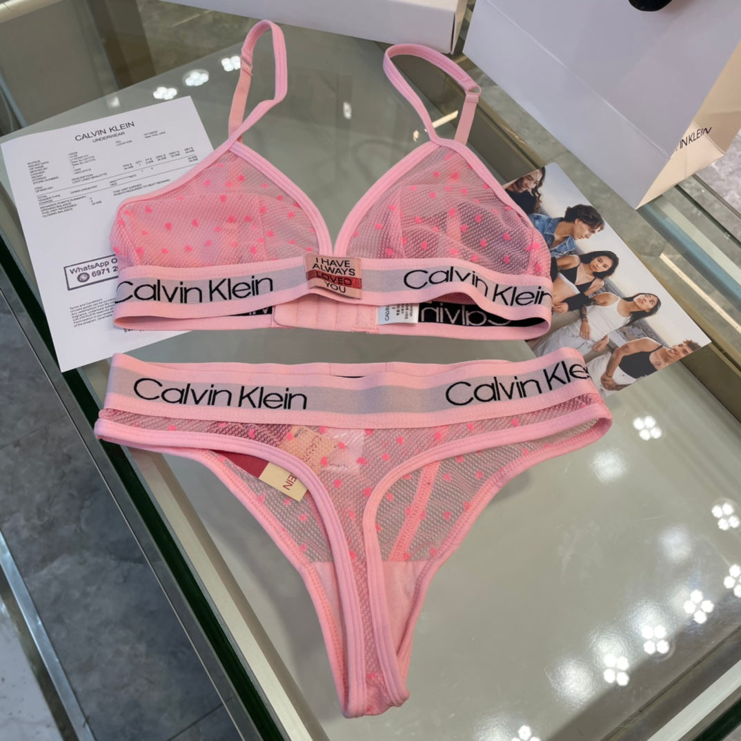 Calvin Klein Pink Triangle Brief Set Bralette and Brief Set, image 5