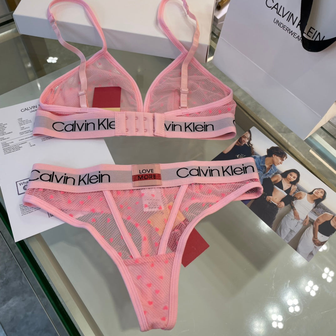 Calvin Klein Pink Triangle Brief Set Bralette and Brief Set, image 6