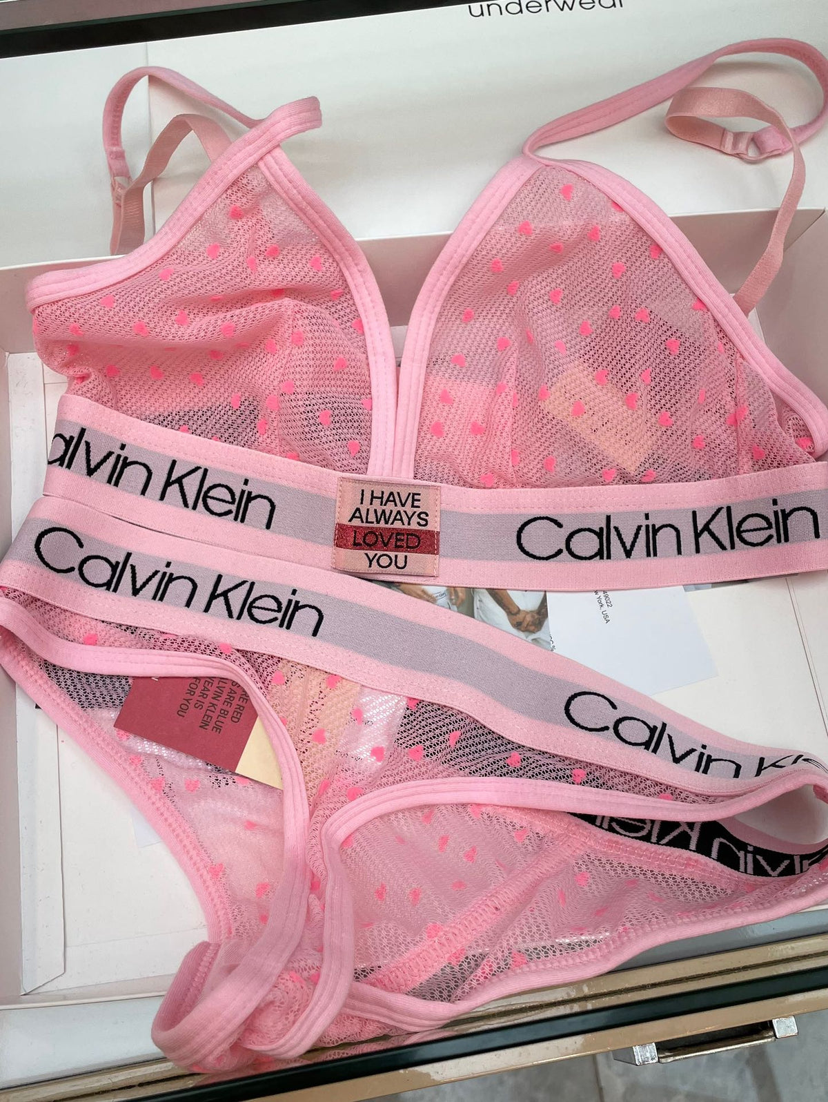Calvin Klein Pink Triangle Brief Set Bralette and Brief Set, image 4