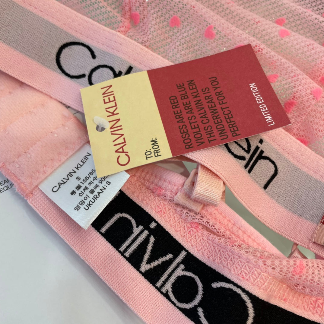 Calvin Klein Pink Triangle Brief Set Bralette and Brief Set, image 8