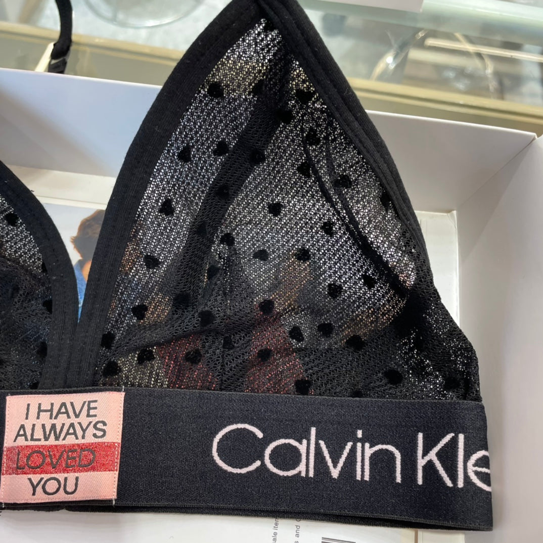 Calvin Klein Black Sheer Panel Triangle Set Bralette and Brief Set, image 4