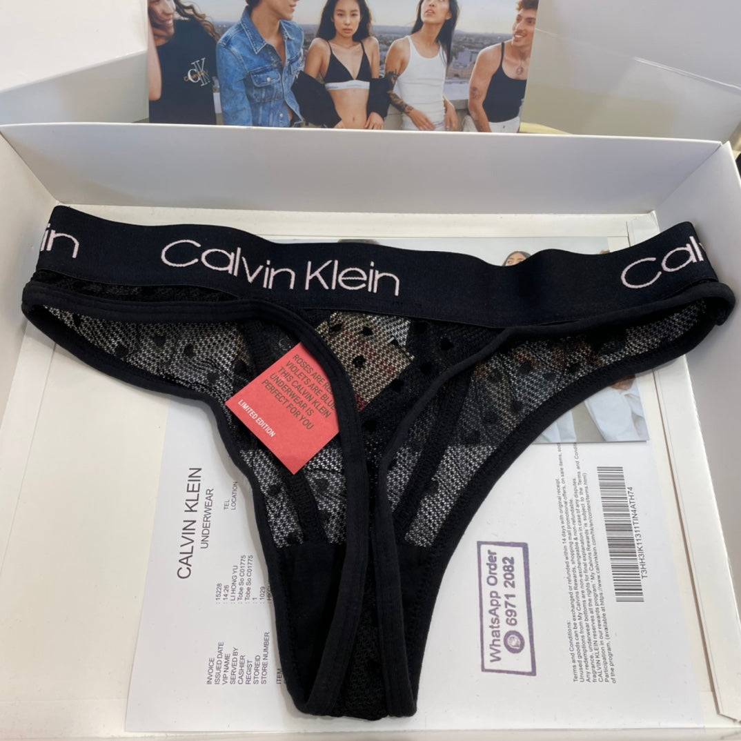 Calvin Klein Black Sheer Panel Triangle Set Bralette and Brief Set, image 8