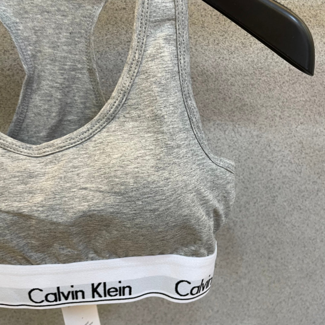 Calvin Klein White Grey Scoop Set Bralette and Brief Set, image 4