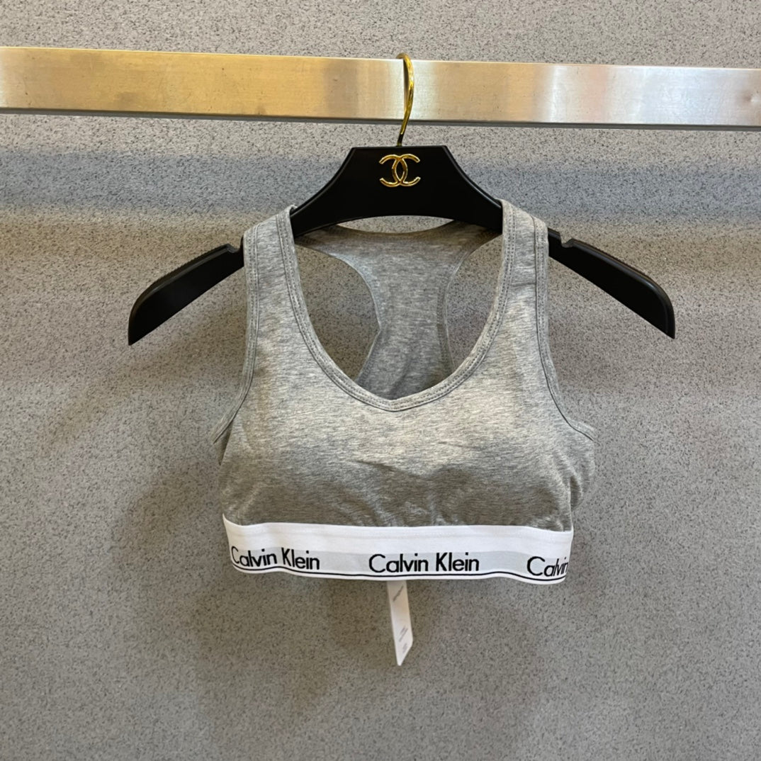 Calvin Klein White Grey Scoop Set Bralette and Brief Set, image 2
