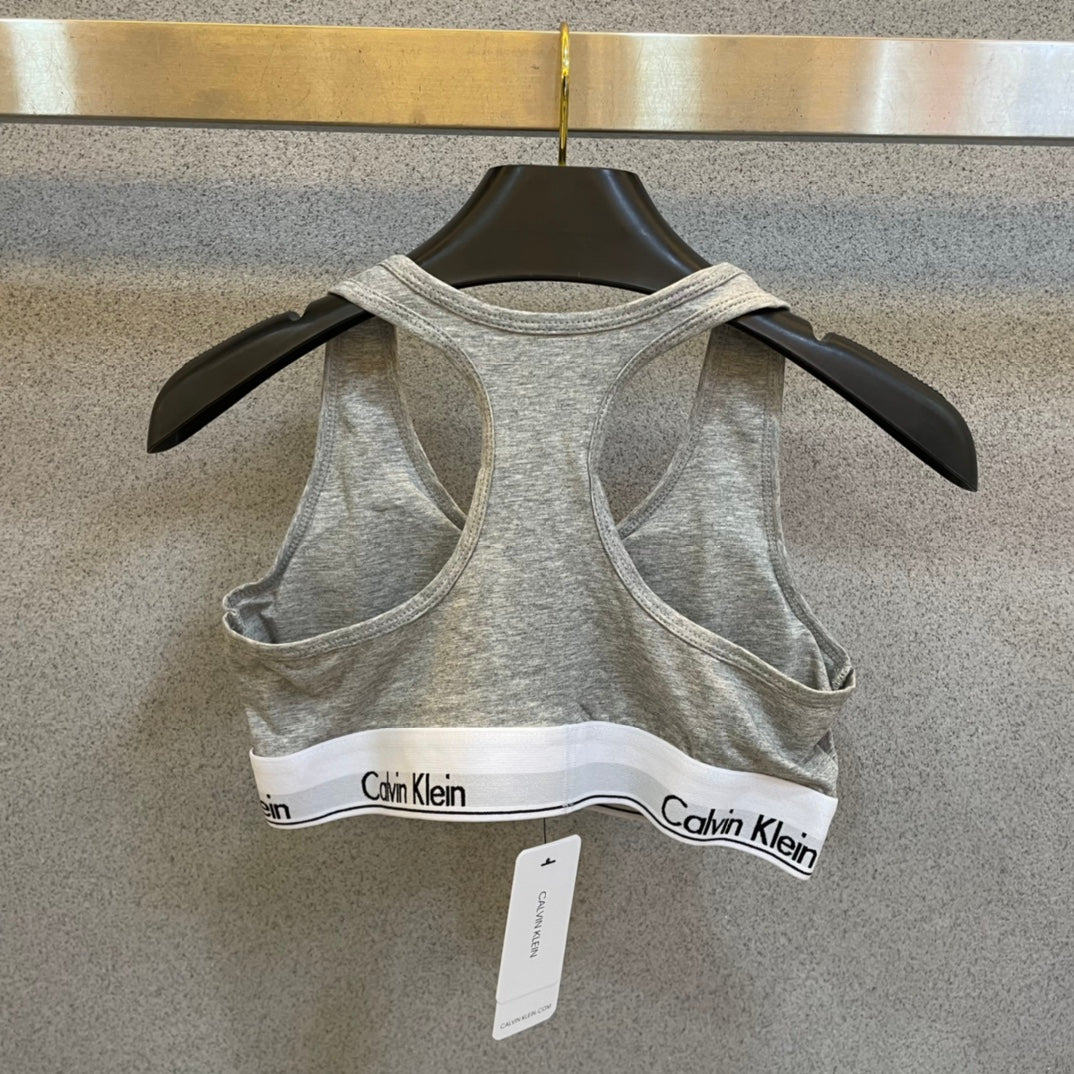 Calvin Klein White Grey Scoop Set Bralette and Brief Set, image 5