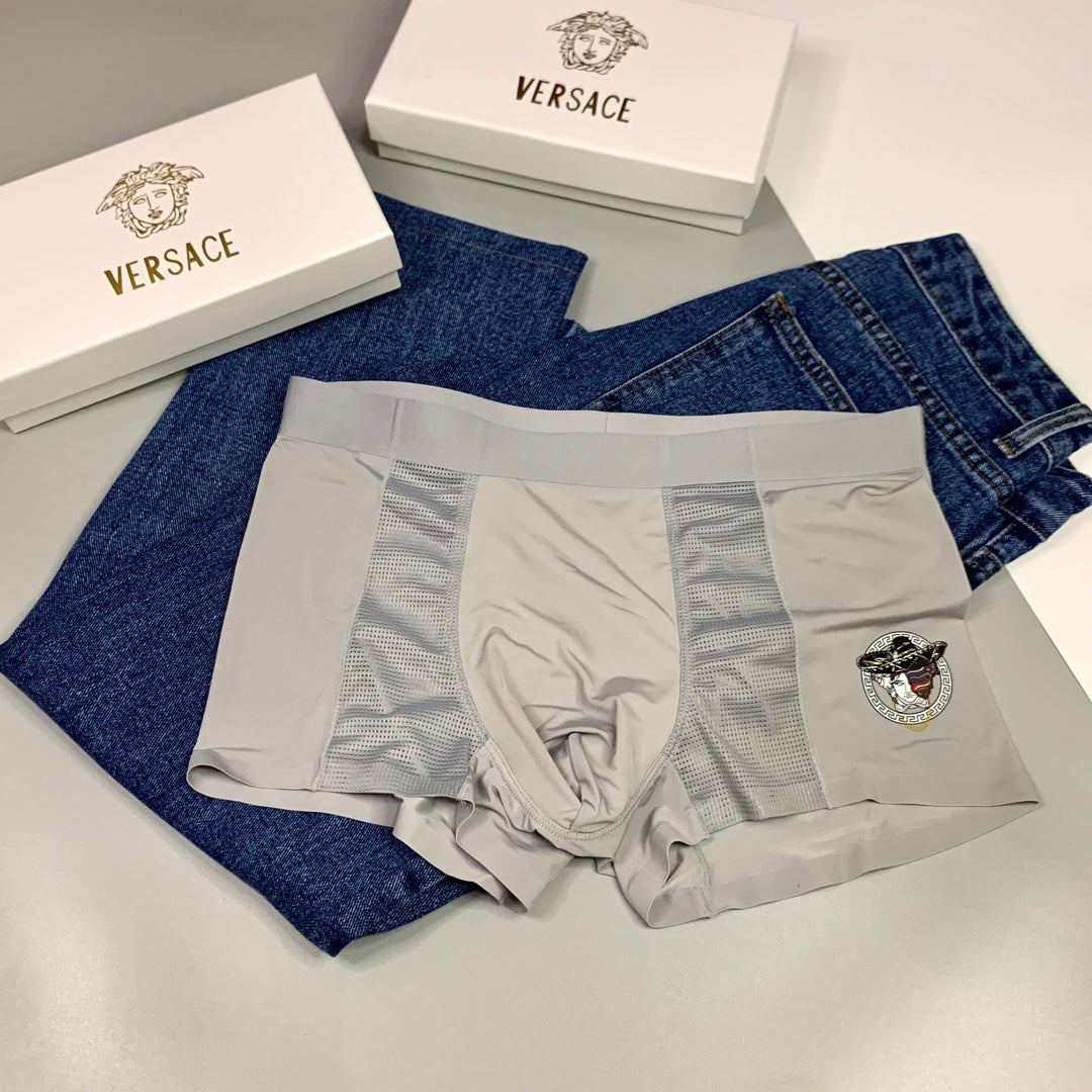 Versace Grey Pink Blue Fine Line Face Boxer Briefs, image 5