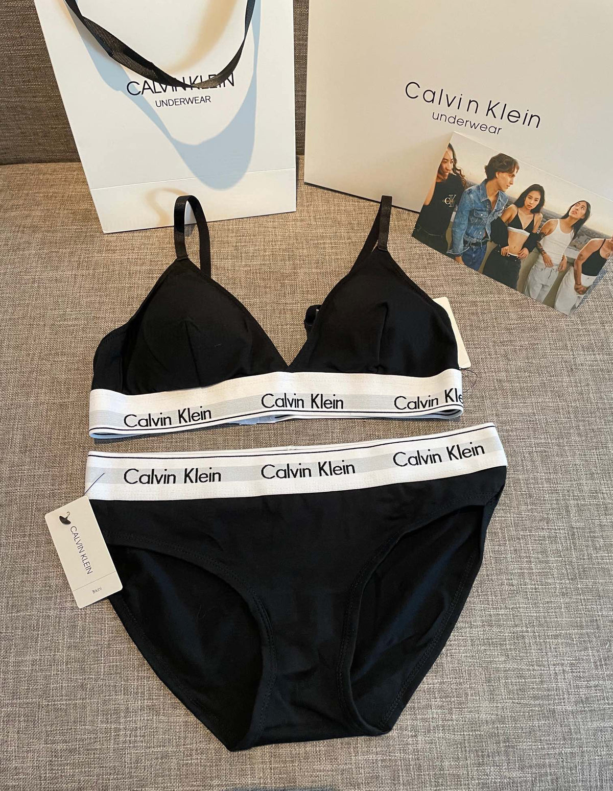 Calvin Klein Black Cross Strap Set Bralette and Brief Set, image 5