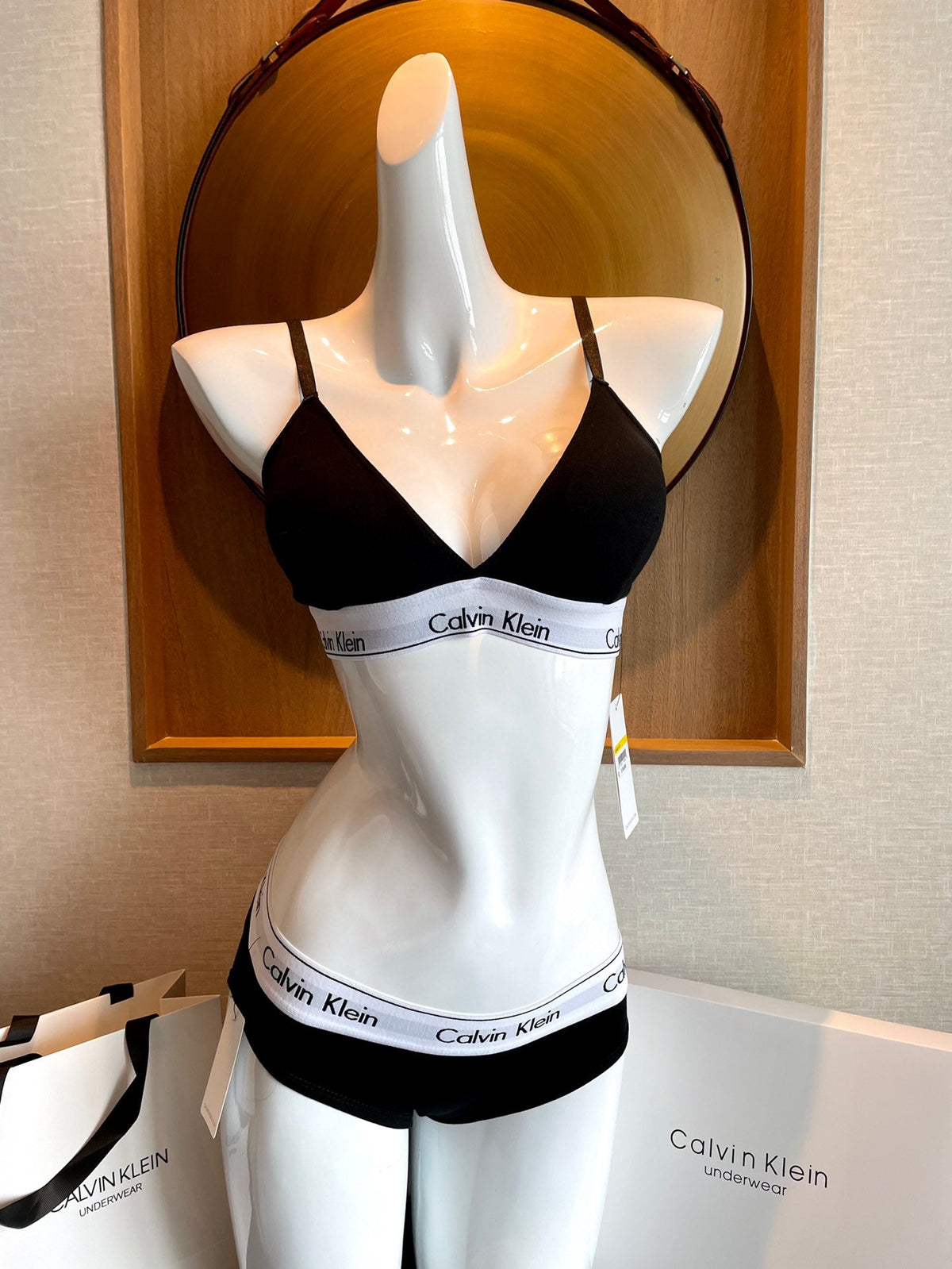 Calvin Klein Black Cross Strap Set Bralette and Brief Set, image 2