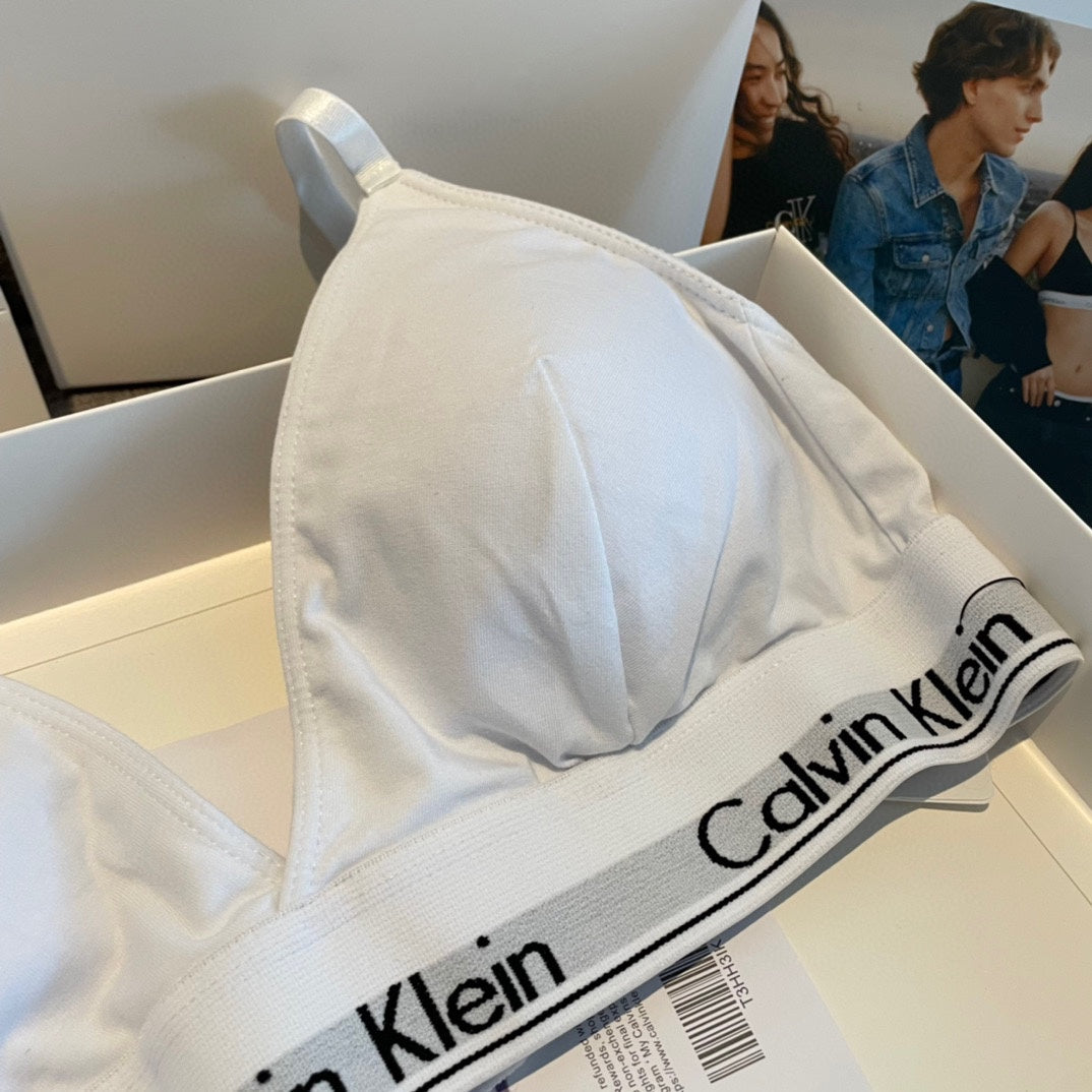 Calvin Klein White Wide Band Set Bralette and Brief Set, image 5