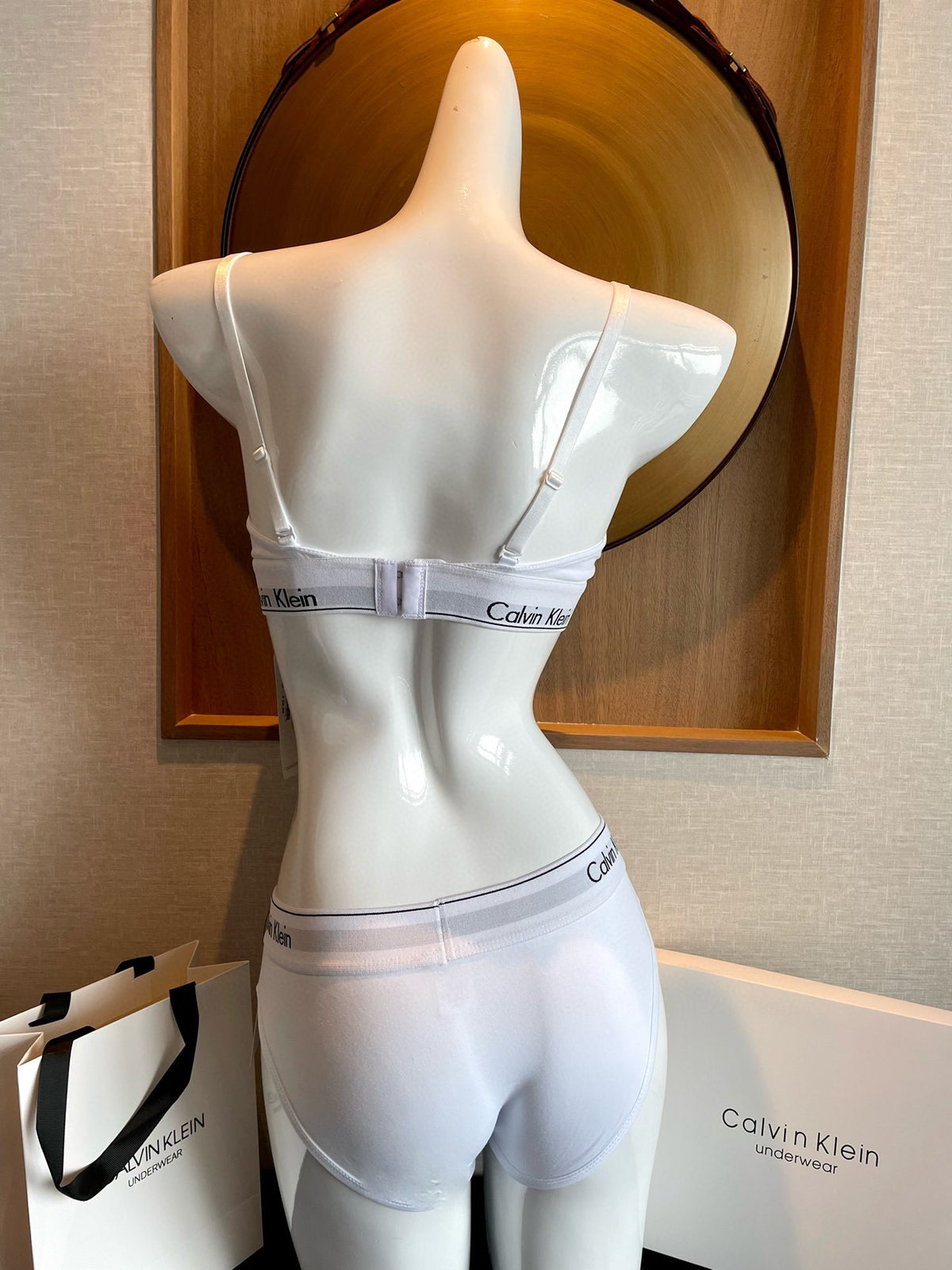 Calvin Klein White Wide Band Set Bralette and Brief Set, image 3