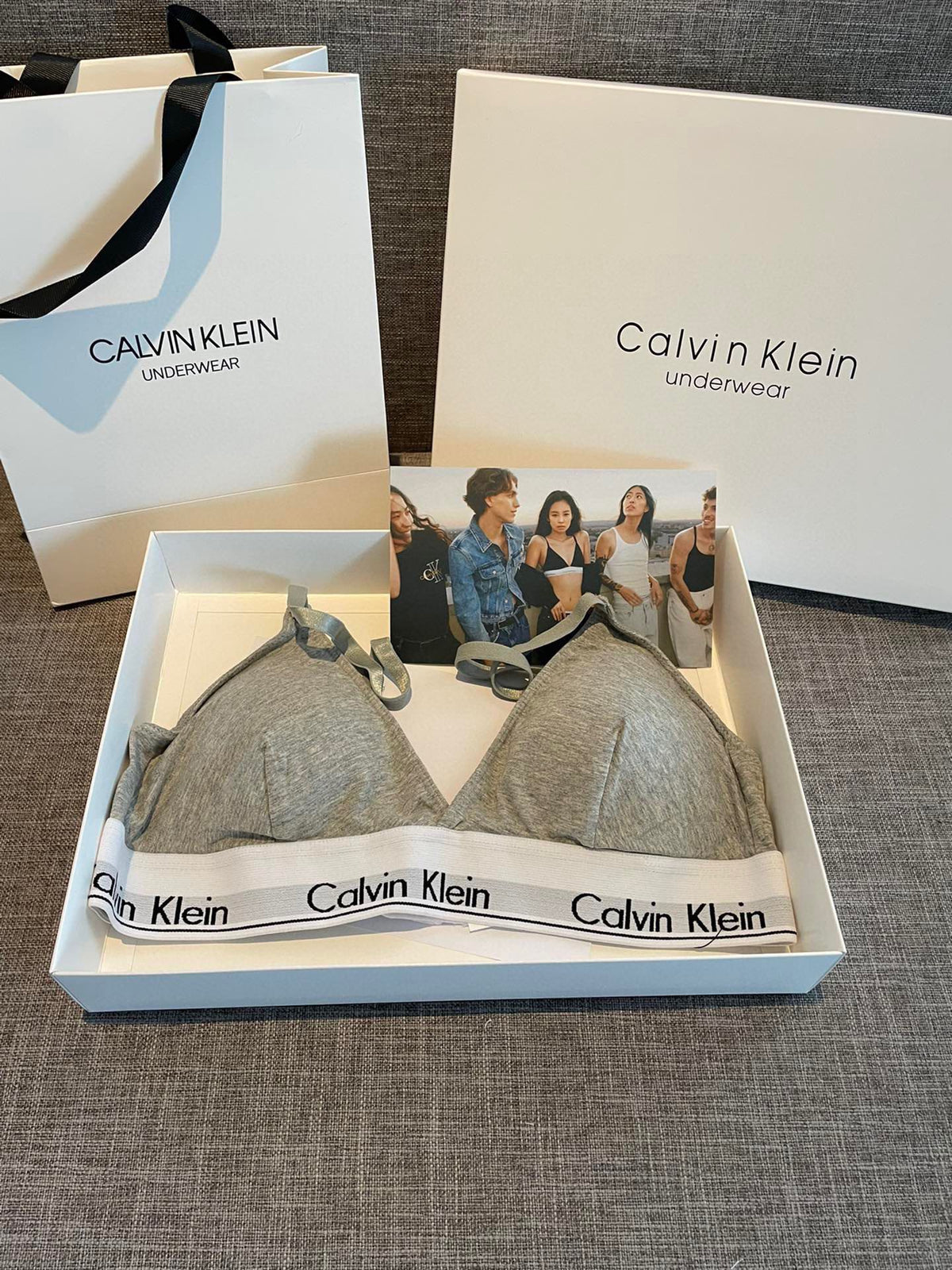 Calvin Klein White Triangle Bralette Set Bralette and Brief Set, image 2