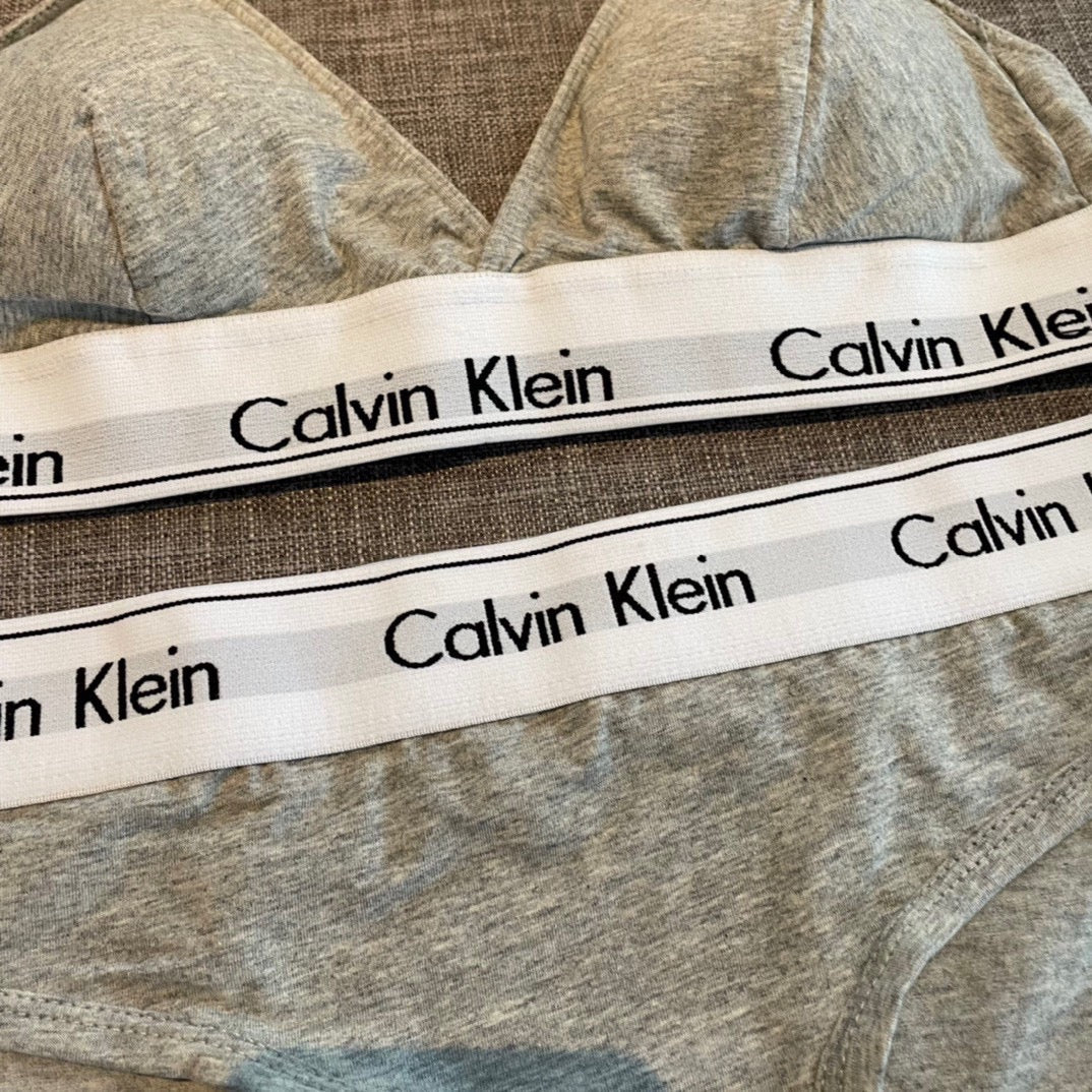 Calvin Klein White Triangle Bralette Set Bralette and Brief Set, image 8