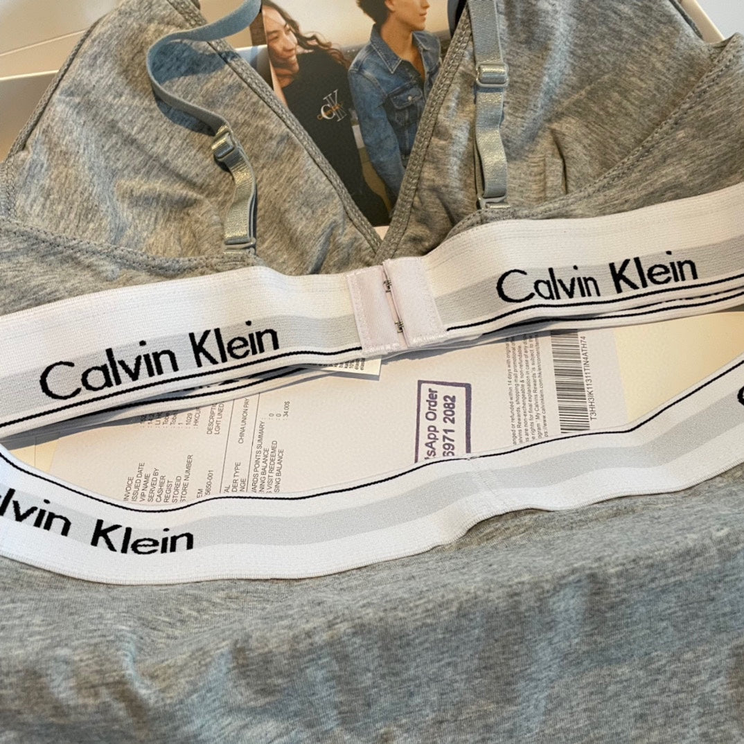 Calvin Klein White Triangle Bralette Set Bralette and Brief Set, image 5
