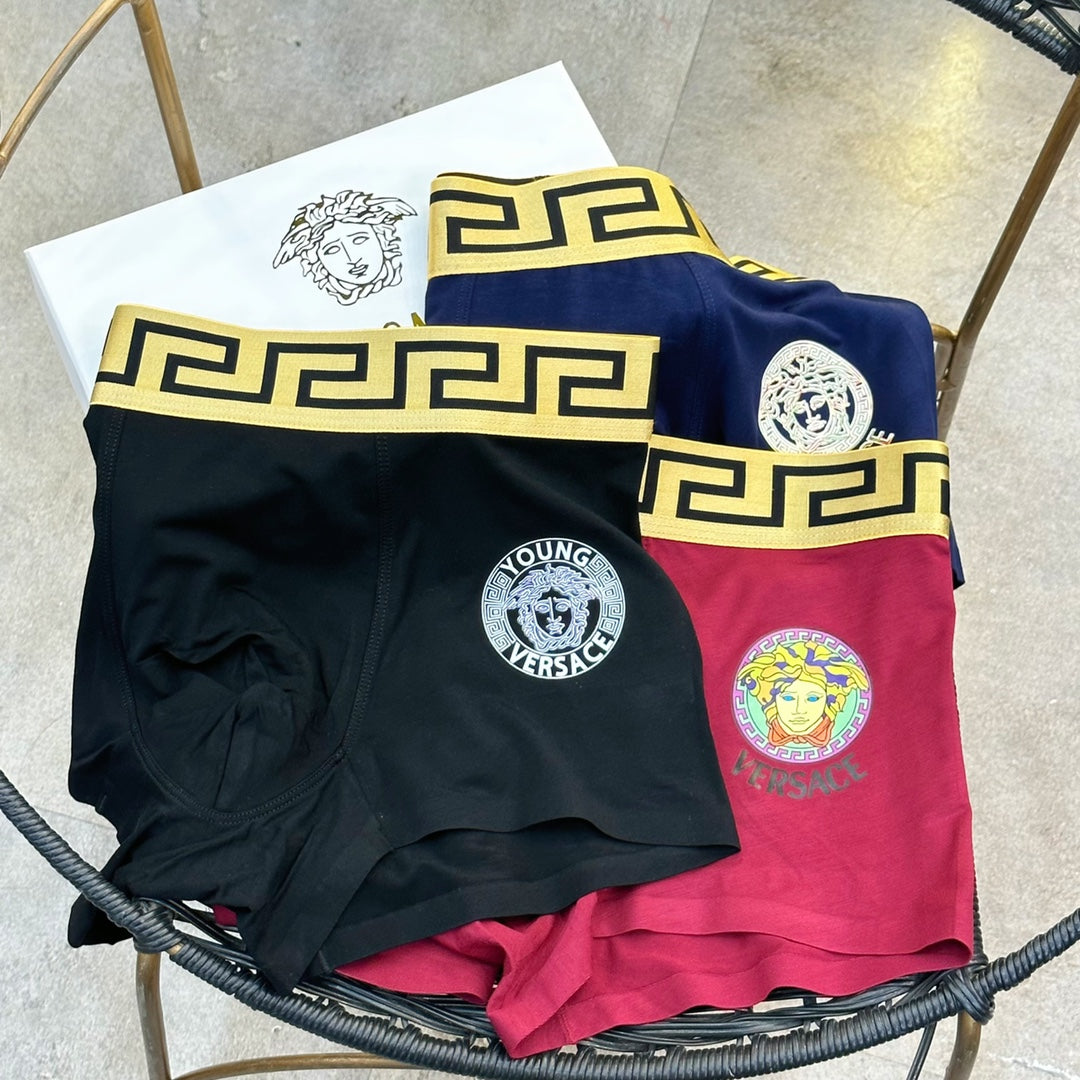 Versace Blue Red Green Broad Key Bands Boxer Briefs, image 3