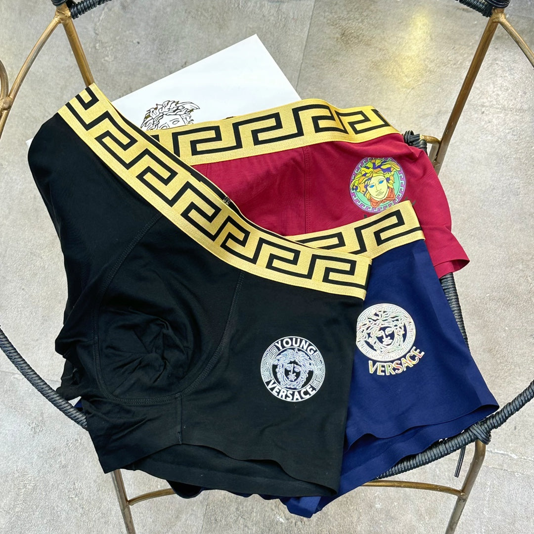 Versace Blue Red Green Broad Key Bands Boxer Briefs, image 2