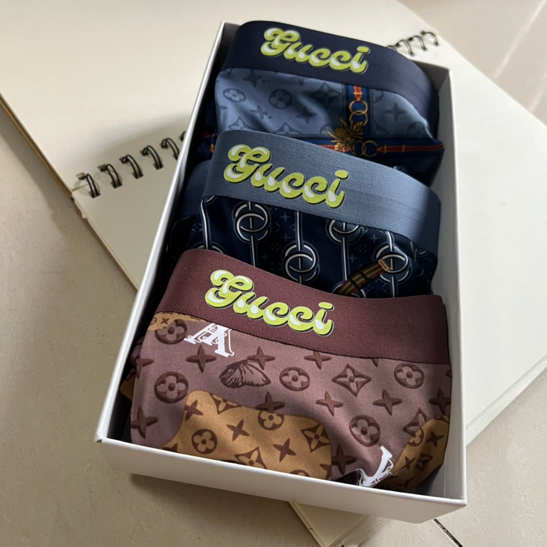 Gucci Brown Gold Allover Monogram Boxer Briefs, image 7