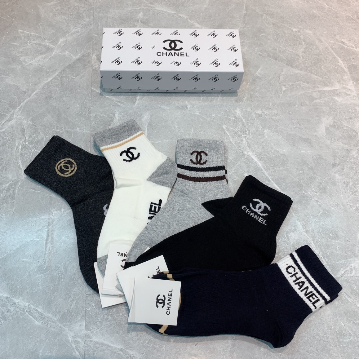 CHANEL Large Cuff Emblem Logo Socks, gallery image 3