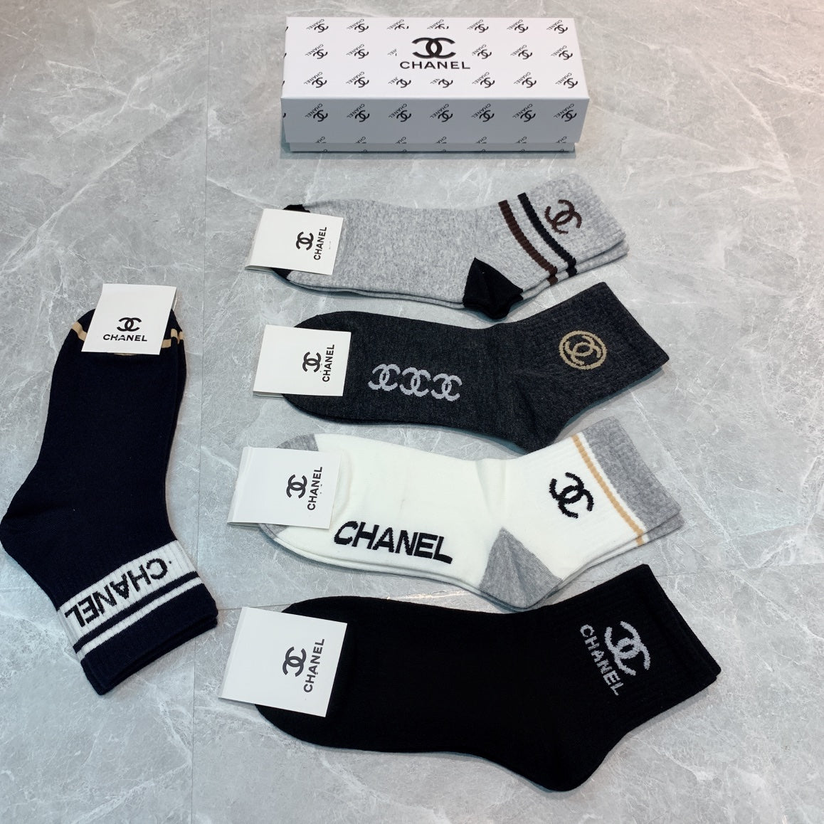 CHANEL Large Cuff Emblem Logo Socks, gallery image 5