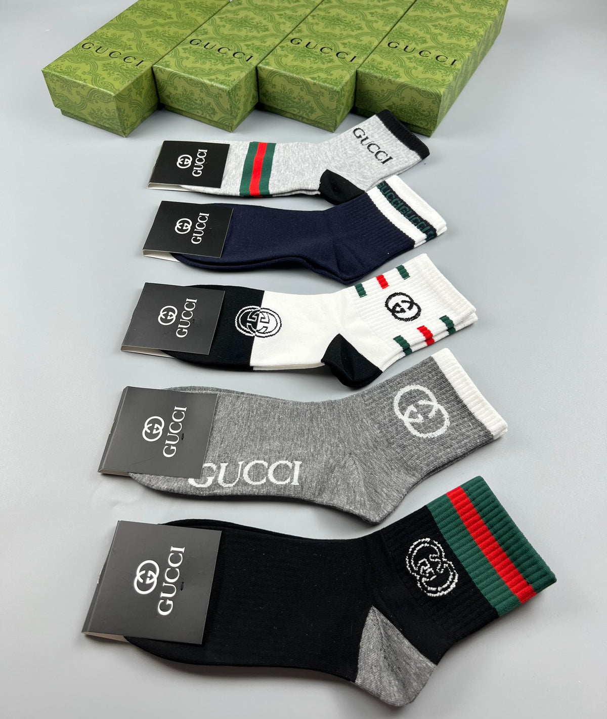 Gucci White Black Bold Emblem Ankle Socks, image 9