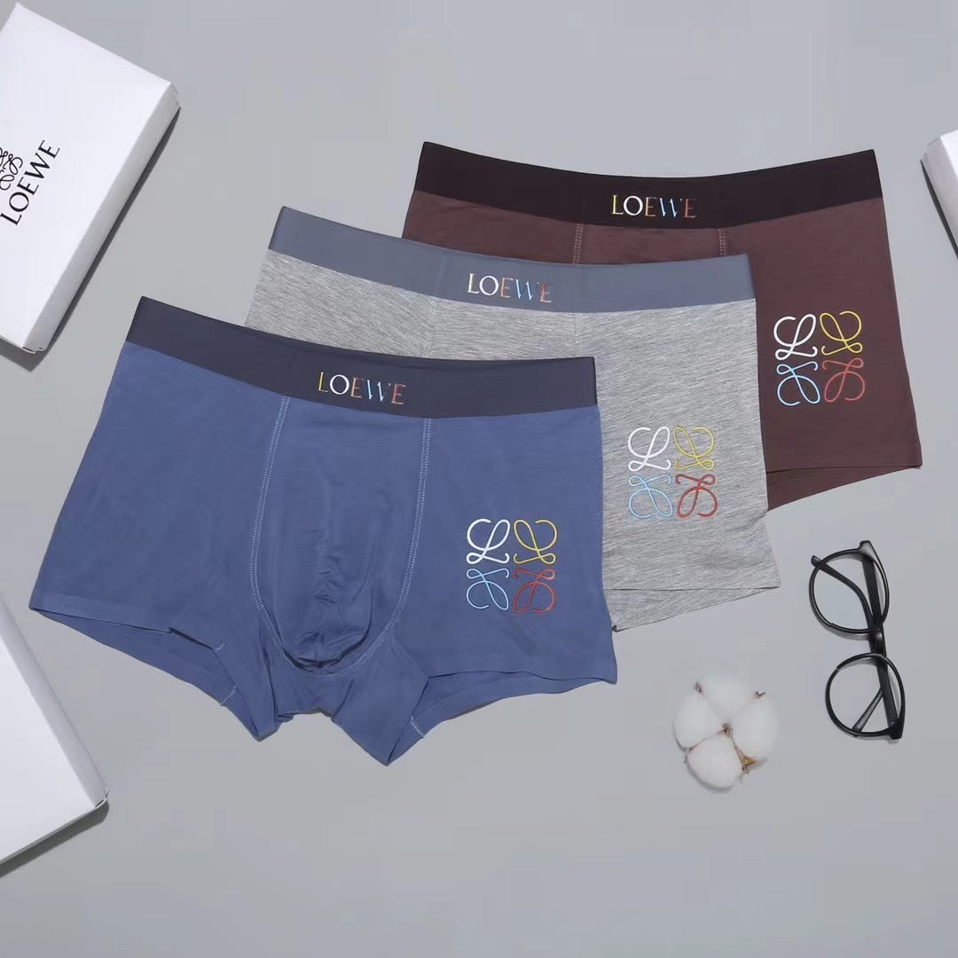 LOEWE Burgundy and Blue Emblem Boxer Briefs, gallery image 4