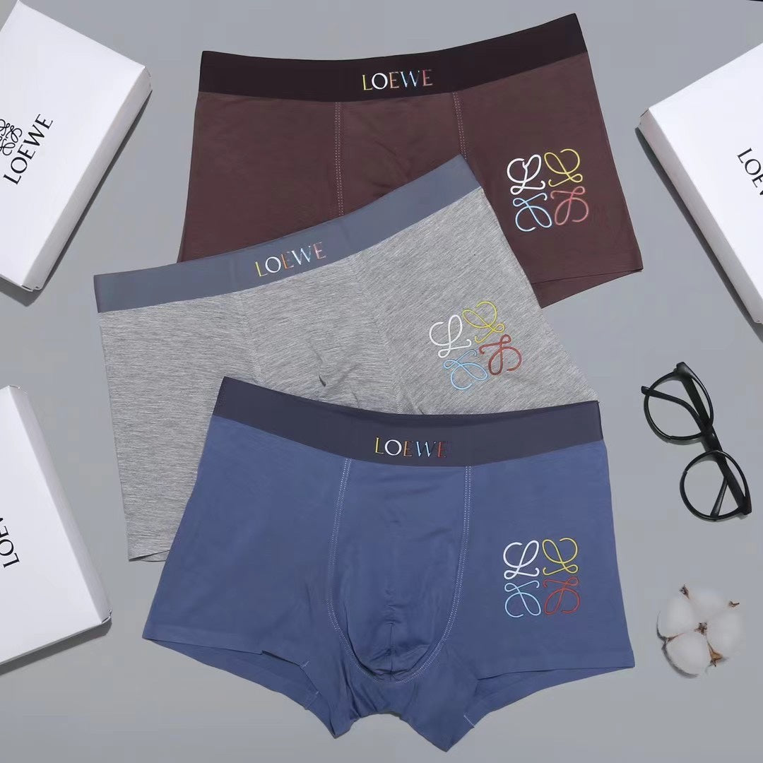 LOEWE Burgundy and Blue Emblem Boxer Briefs, gallery image 3