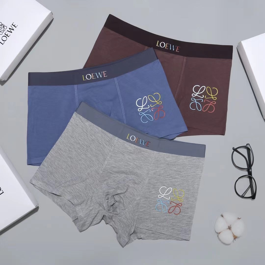 LOEWE Burgundy and Blue Emblem Boxer Briefs, gallery image 1