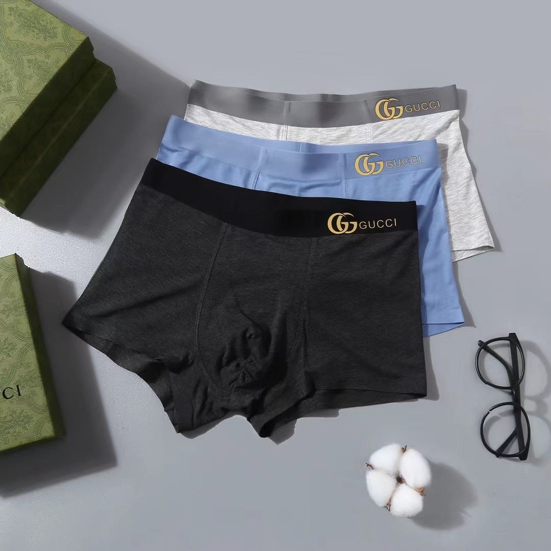 Gucci Blue Grey Black Gold Emblem Boxer Briefs, image 4