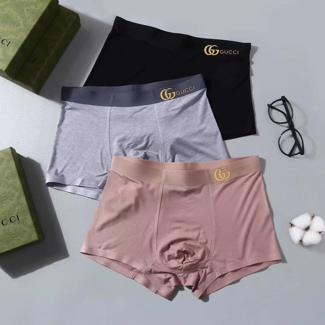 Gucci Blue Grey Black Gold Emblem Boxer Briefs, image 2