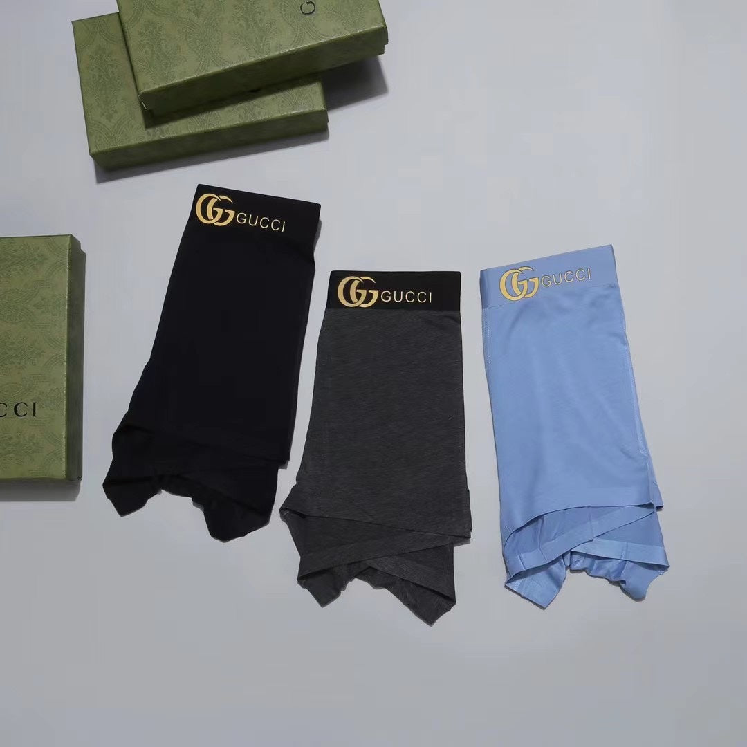 Gucci Blue Grey Black Gold Emblem Boxer Briefs, image 7