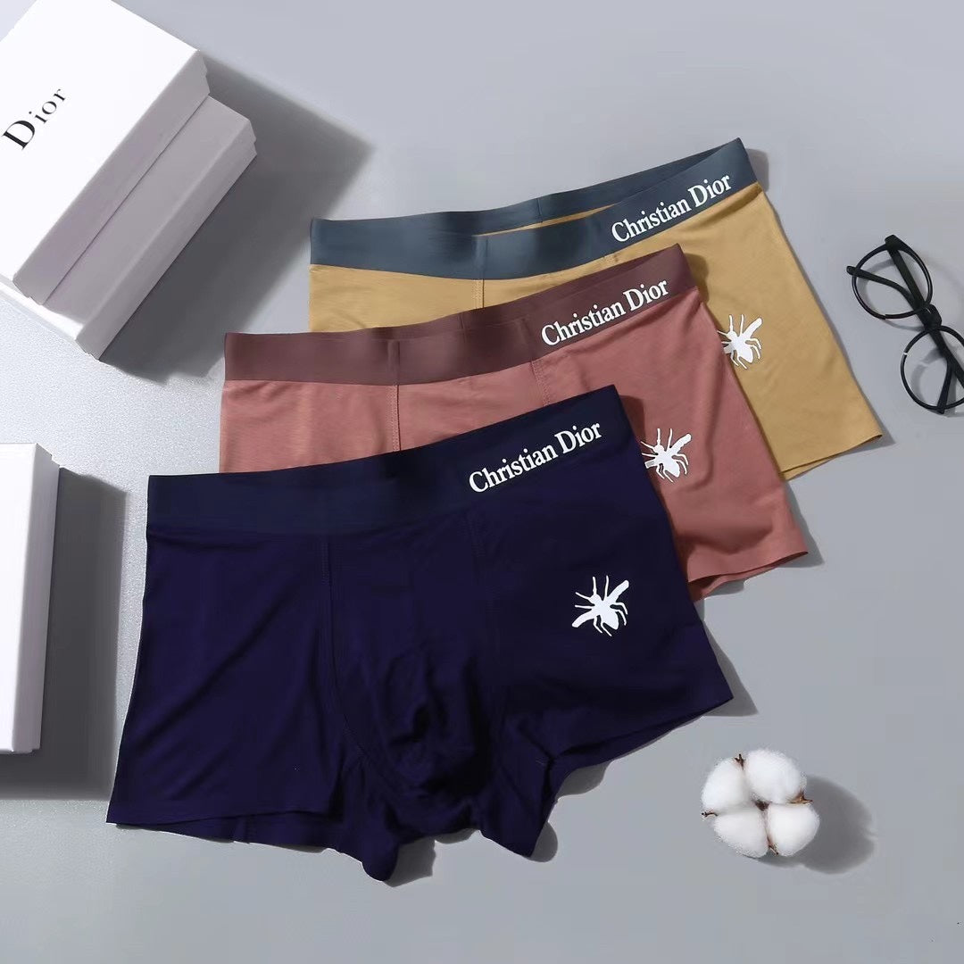 Dior Lilac Blue Black Small White Bee Boxer Briefs, image 5