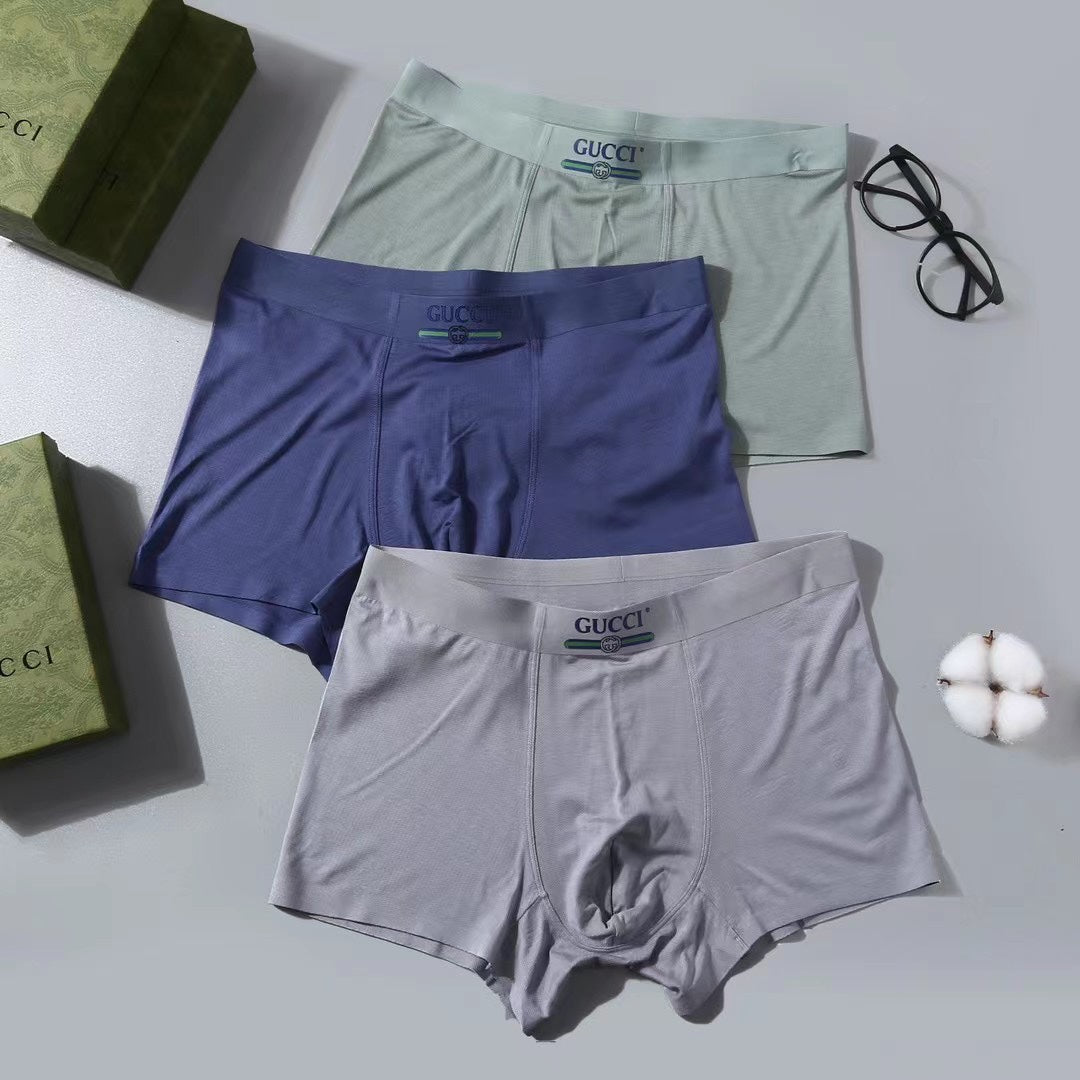 Gucci Grey Lavender Navy Small Waist Text Boxer Briefs, image 4
