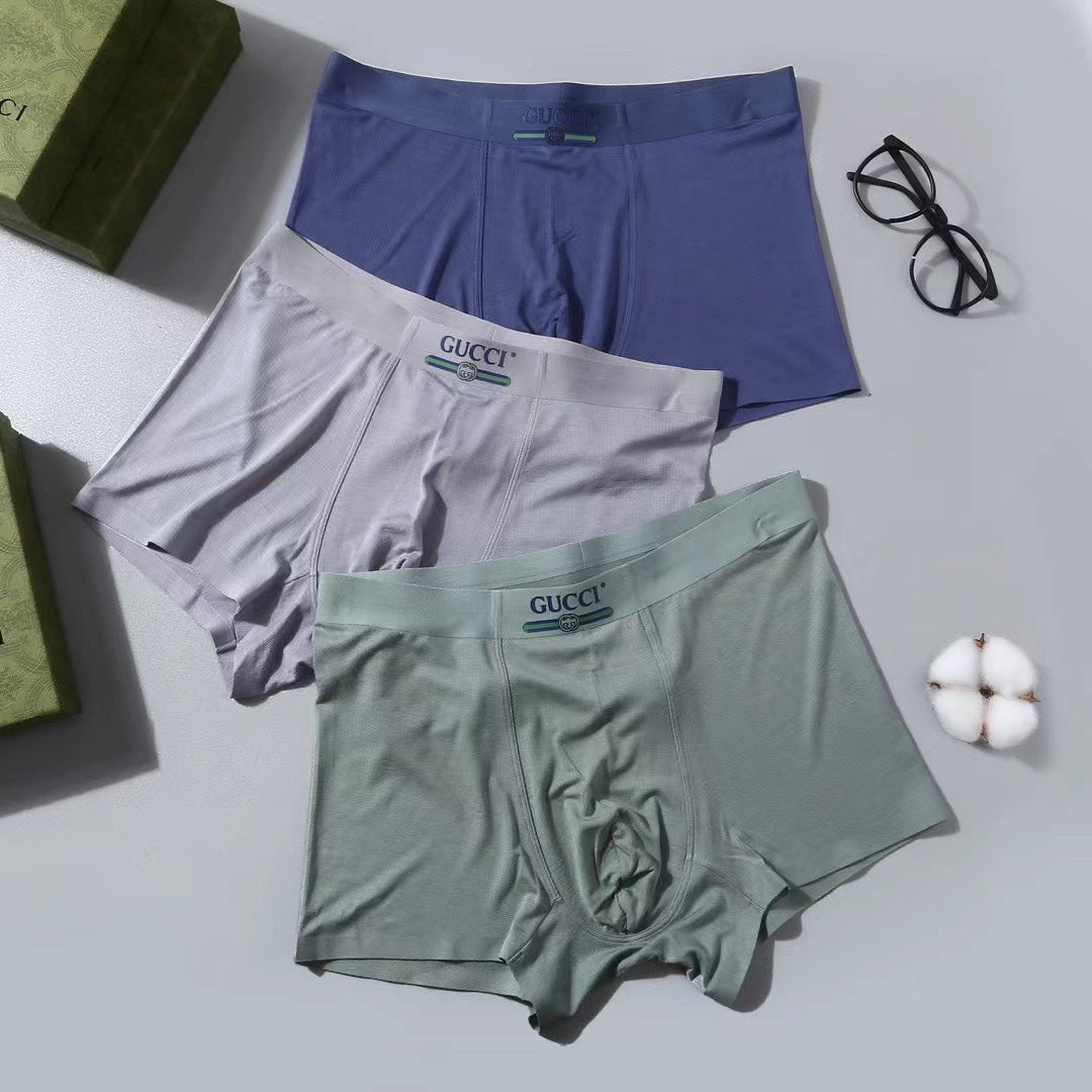 Gucci Grey Lavender Navy Small Waist Text Boxer Briefs, image 3