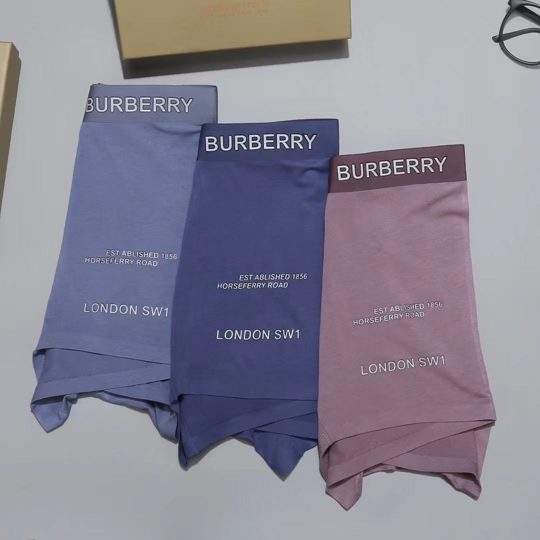 Burberry Lilac Grey Navy Small Waist Text Boxer Briefs, image 5