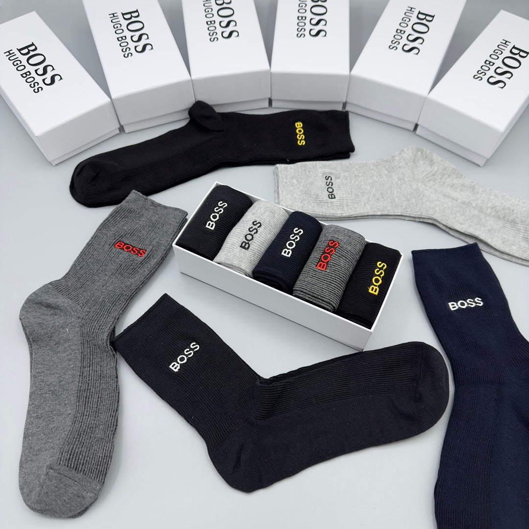 BOSS Neutral Crew Socks with Small Wordmarks, gallery image 6