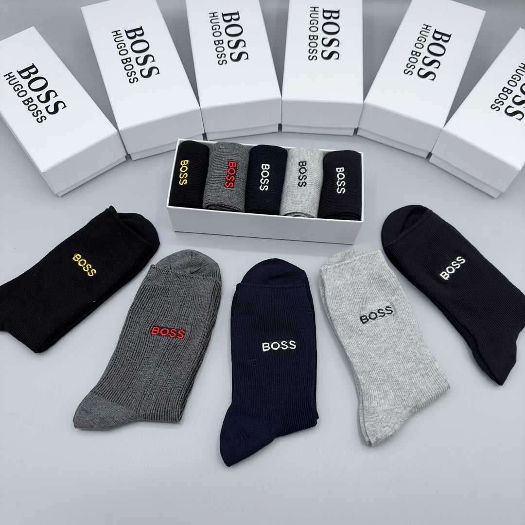 BOSS Neutral Crew Socks with Small Wordmarks, gallery image 5