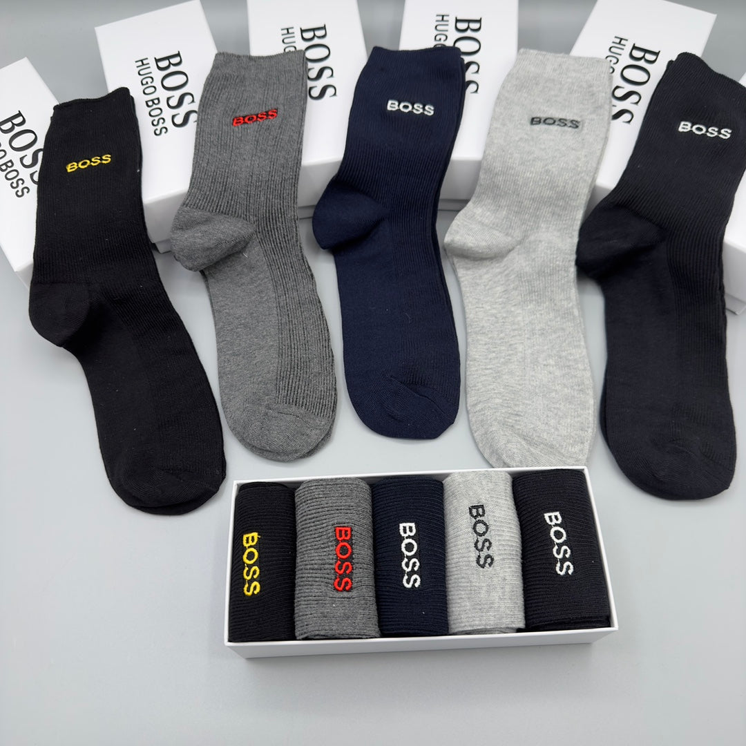 BOSS Neutral Crew Socks with Small Wordmarks, gallery image 4