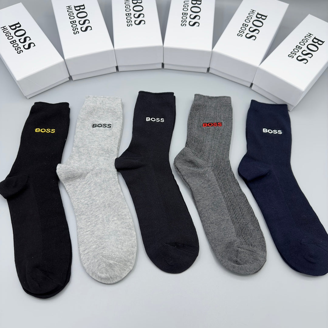 BOSS Neutral Crew Socks with Small Wordmarks, gallery image 7