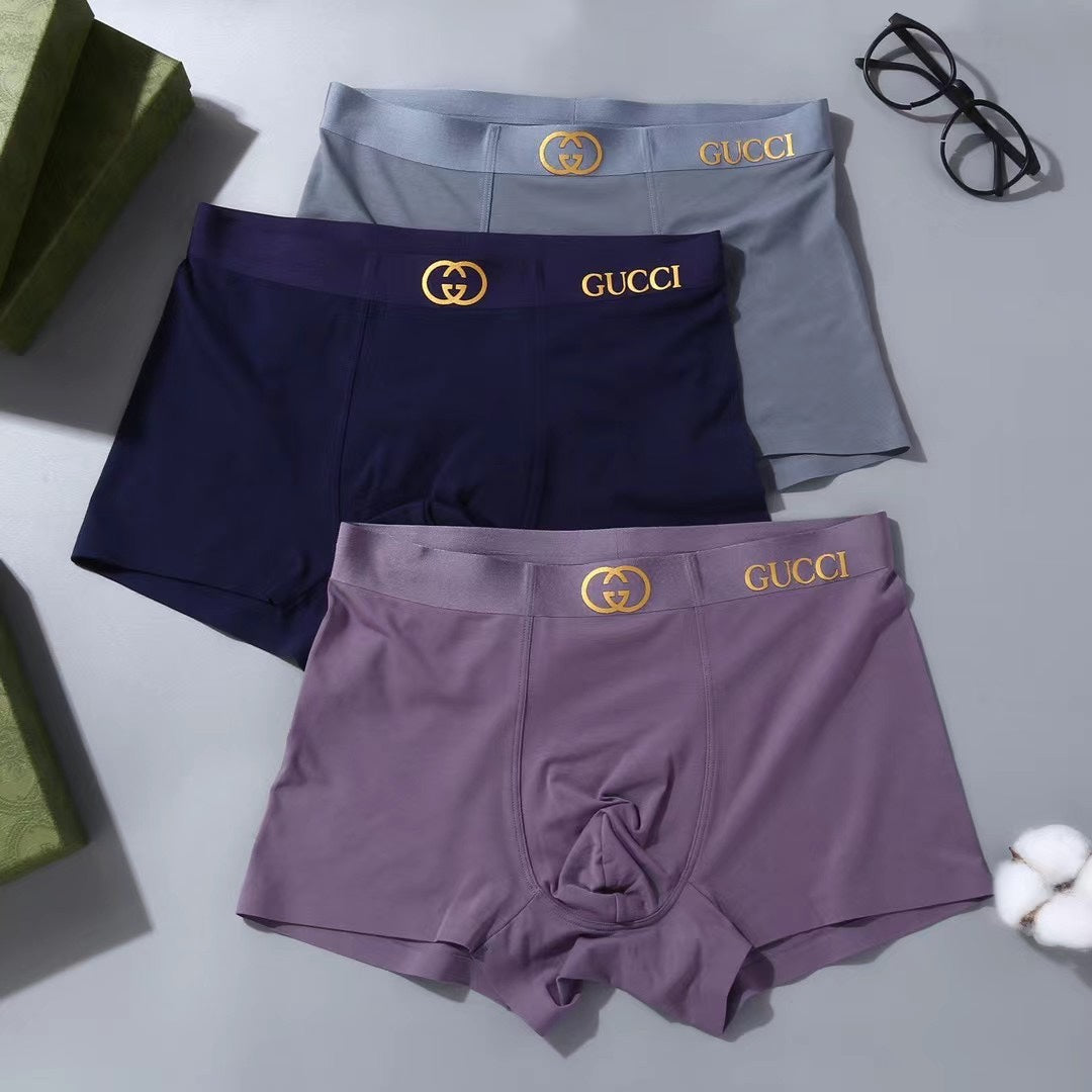 Gucci Grey Navy Gold Double Waist Boxer Briefs, image 4