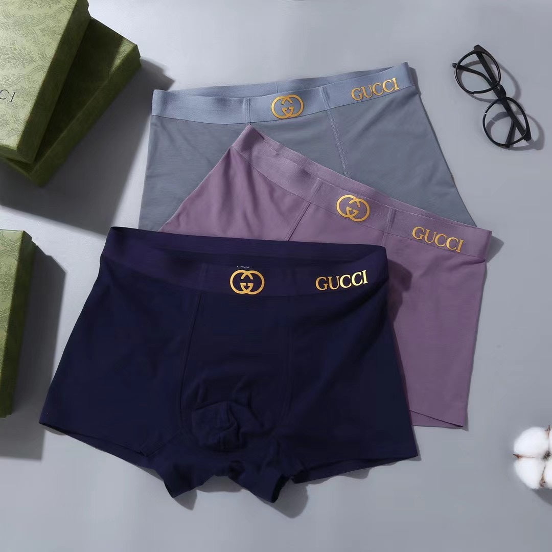 Gucci Grey Navy Gold Double Waist Boxer Briefs, image 3