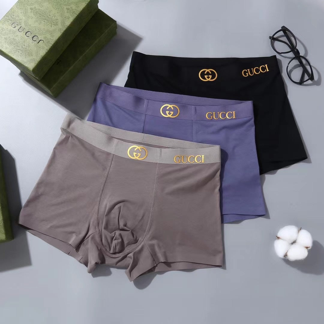 Gucci Grey Navy Gold Double Waist Boxer Briefs, image 1
