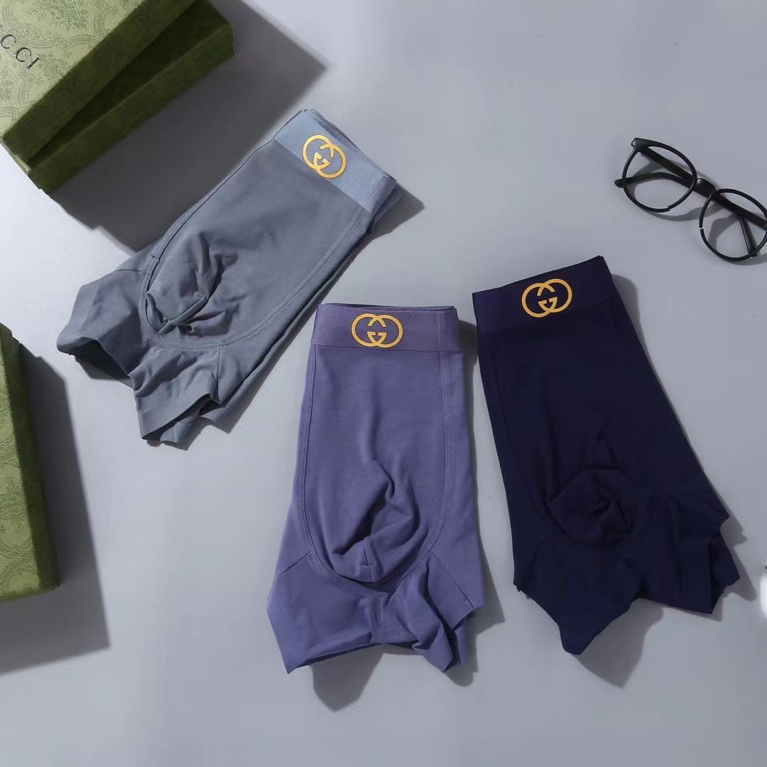 Gucci Grey Navy Gold Double Waist Boxer Briefs, image 6