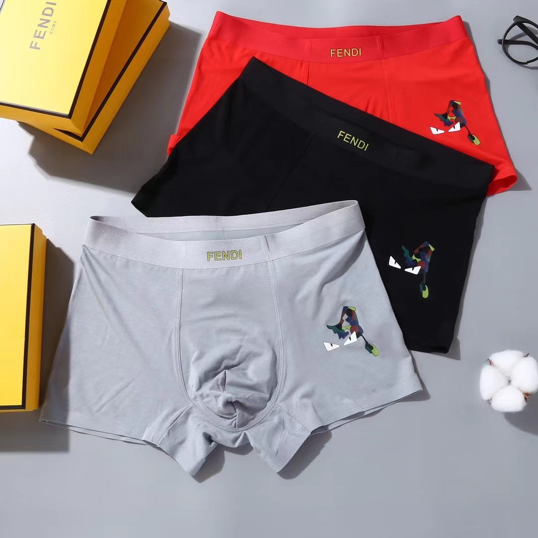 Fendi Black White Red Small Eye Motif Boxer Briefs, image 3