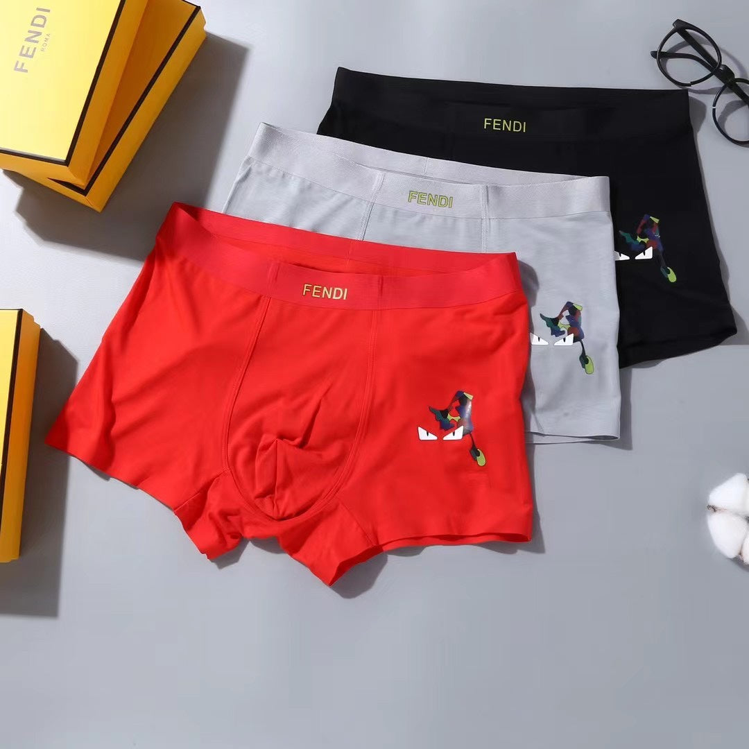 Fendi Black White Red Small Eye Motif Boxer Briefs, image 2