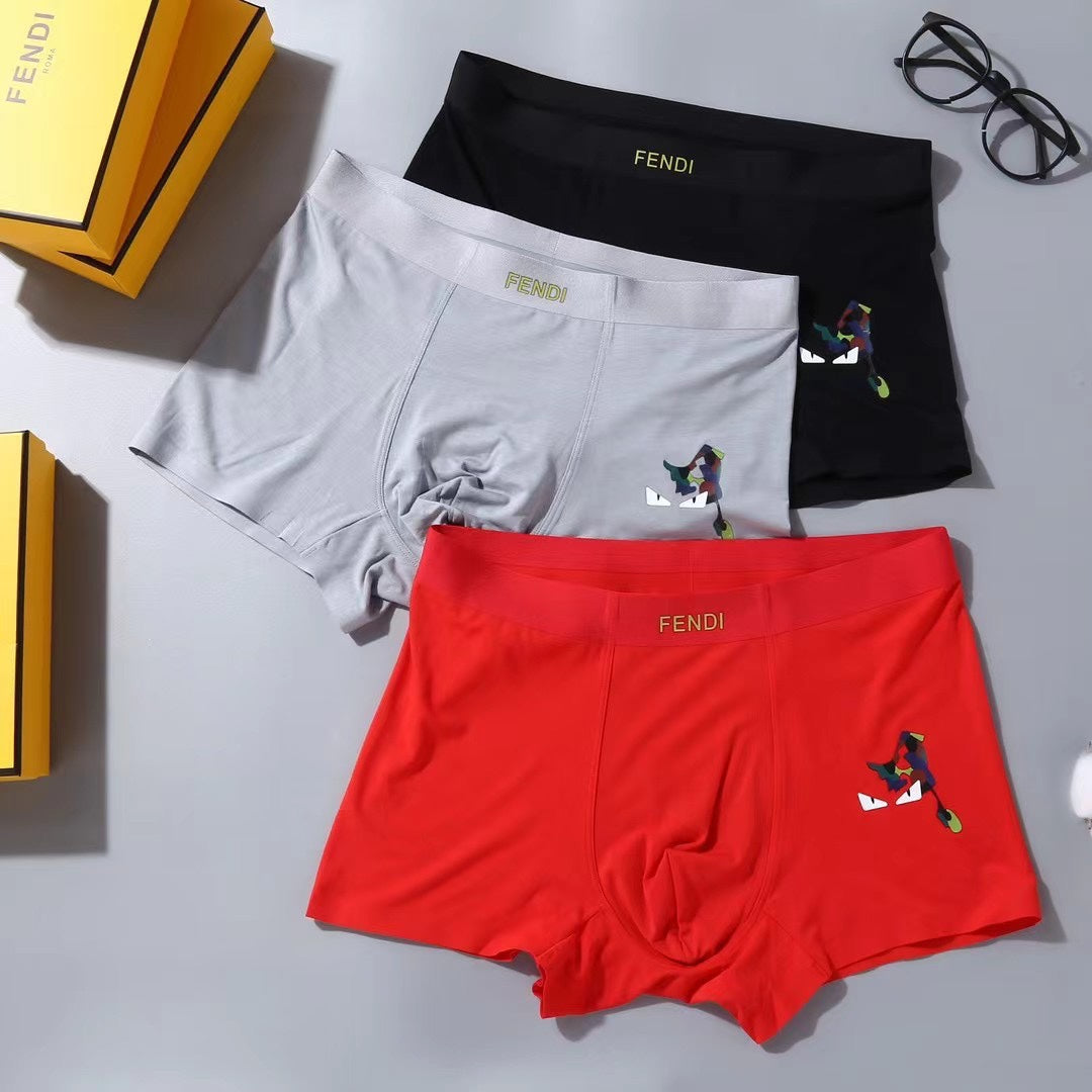 Fendi Black White Red Small Eye Motif Boxer Briefs, image 4