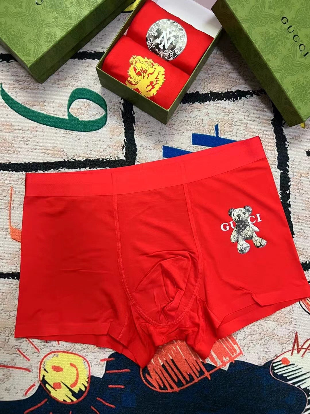 Gucci Red Crest Motif Assortment Boxer Briefs, image 6