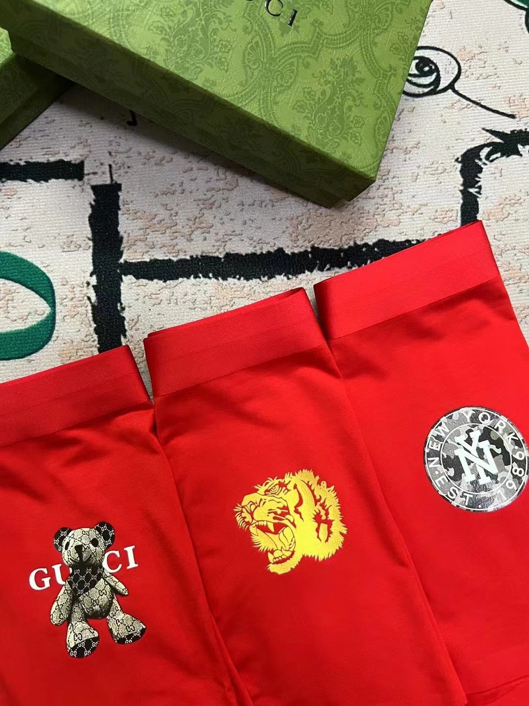 Gucci Red Crest Motif Assortment Boxer Briefs, image 5
