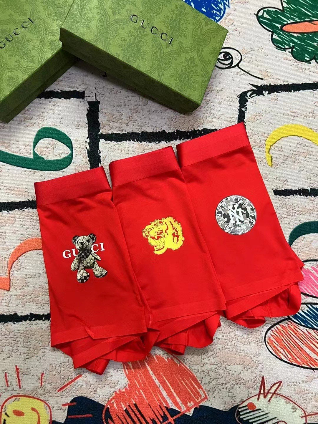Gucci Red Crest Motif Assortment Boxer Briefs, image 4