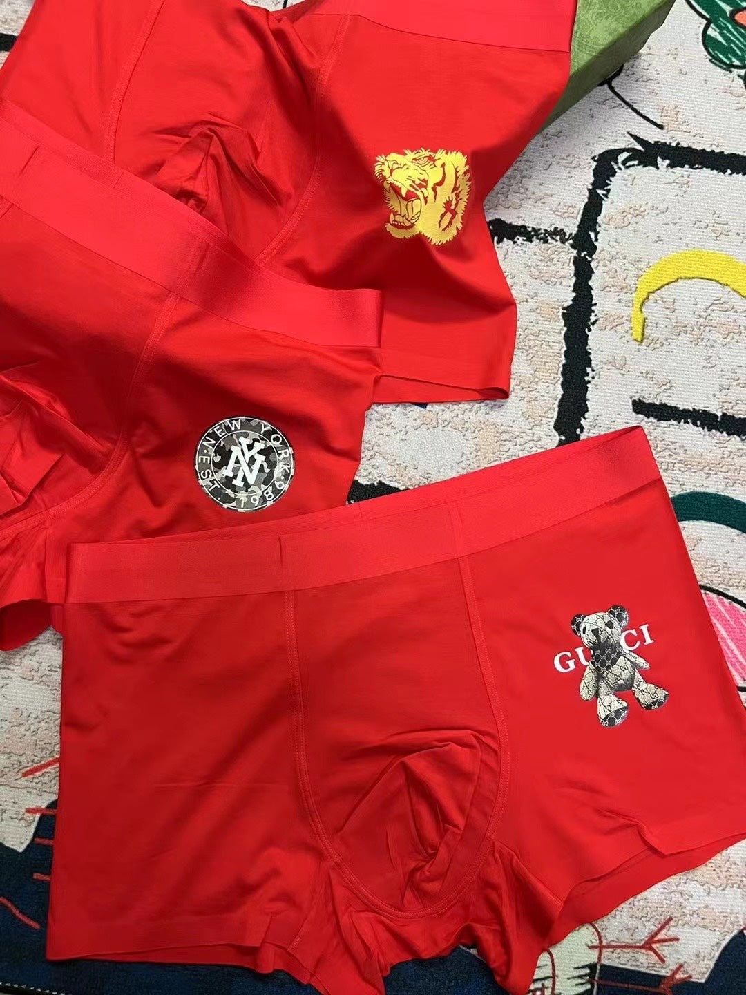 Gucci Red Crest Motif Assortment Boxer Briefs, image 2