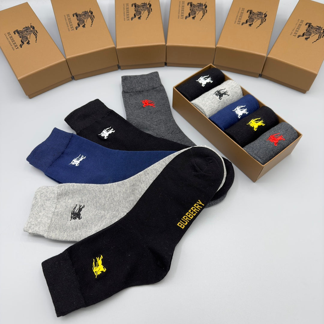 Burberry Grey Black Navy Small Colour Emblems Ankle Socks, image 2